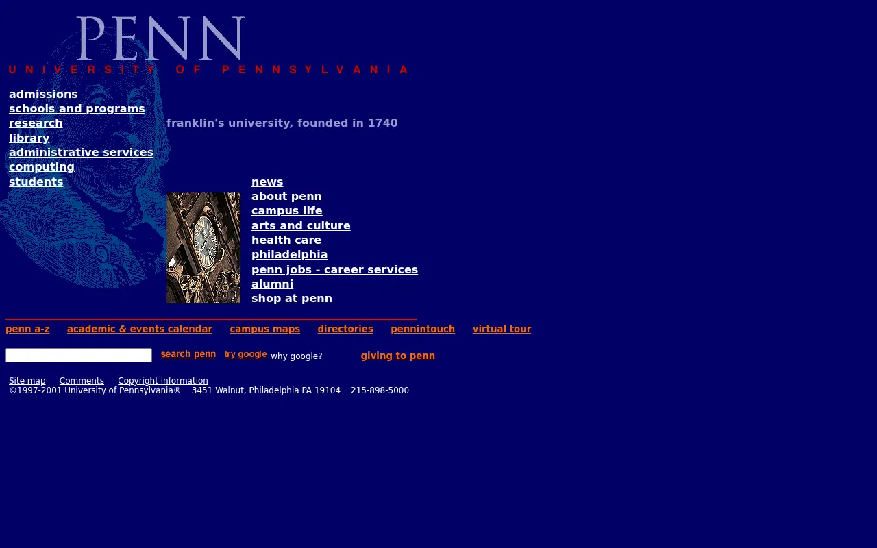 upenn.edu in 2001