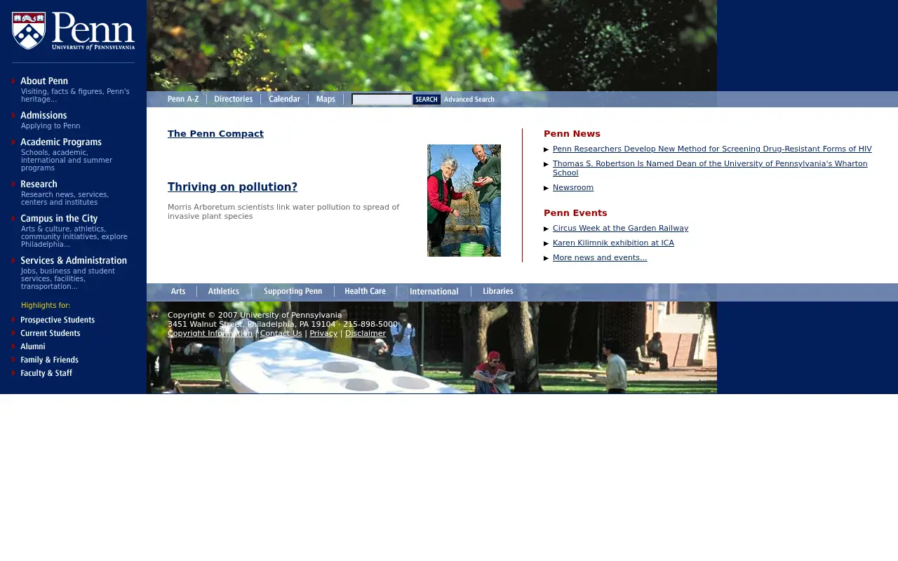 upenn.edu in 2007
