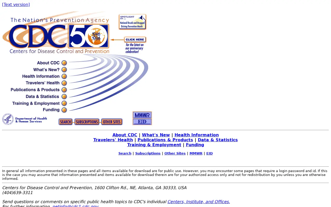 cdc.gov in 1996