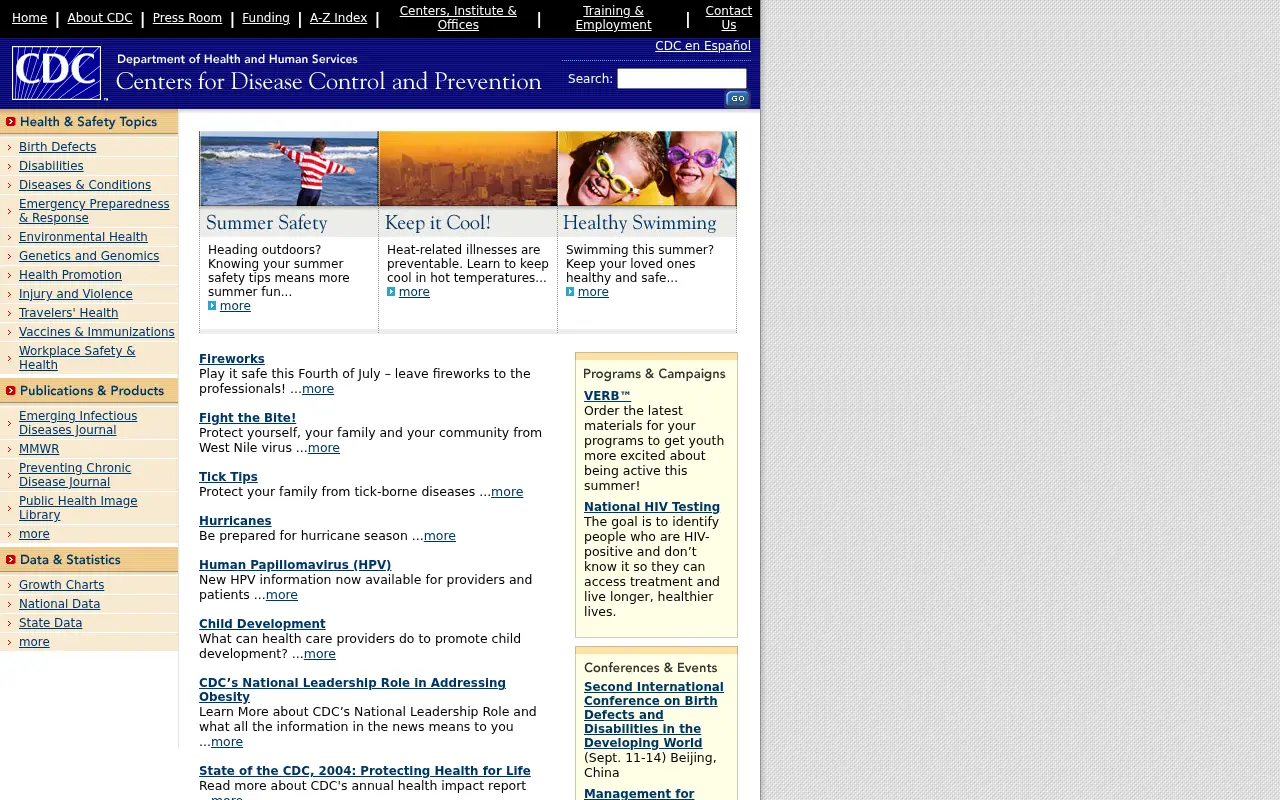 cdc.gov in 2005