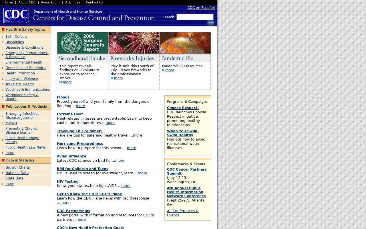 cdc.gov in 2006