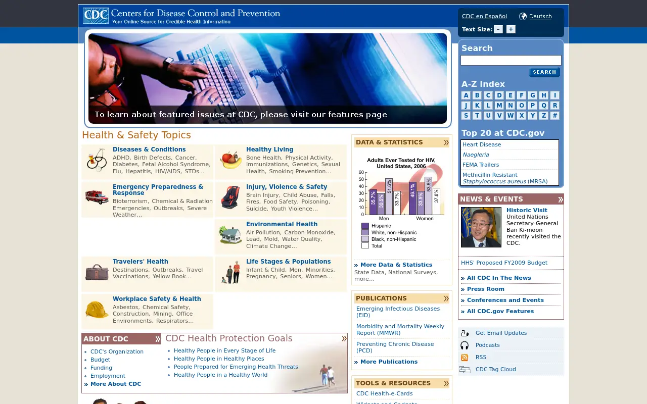 cdc.gov in 2008