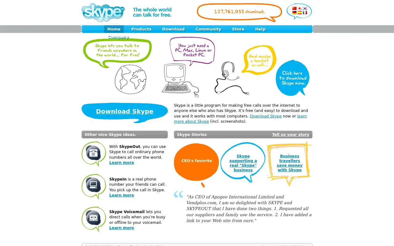 skype.com in 2005