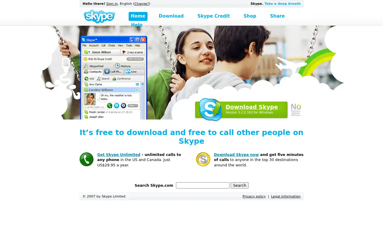 skype.com in 2007