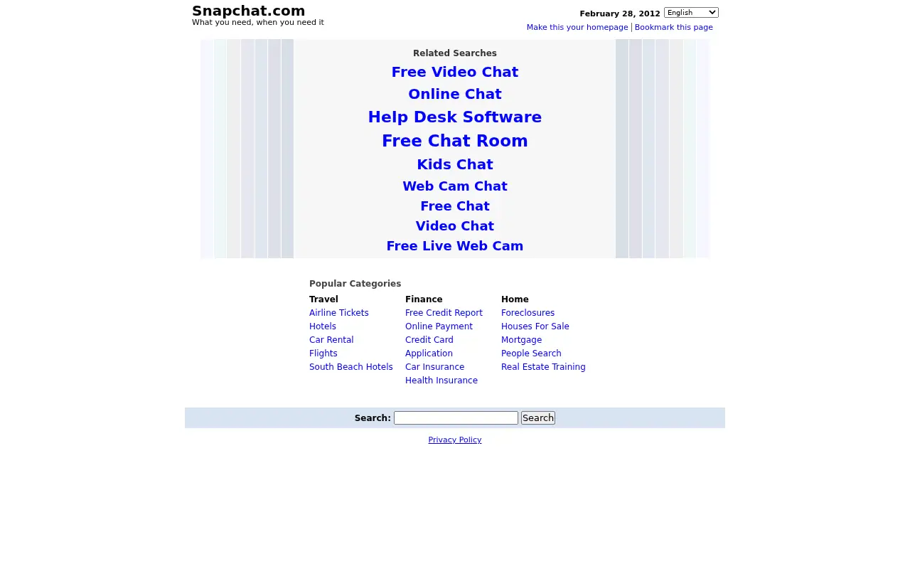 snapchat.com in 2005