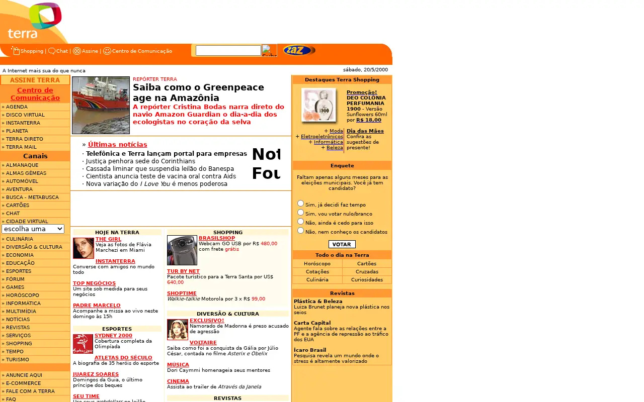 terra.com.br in 2000