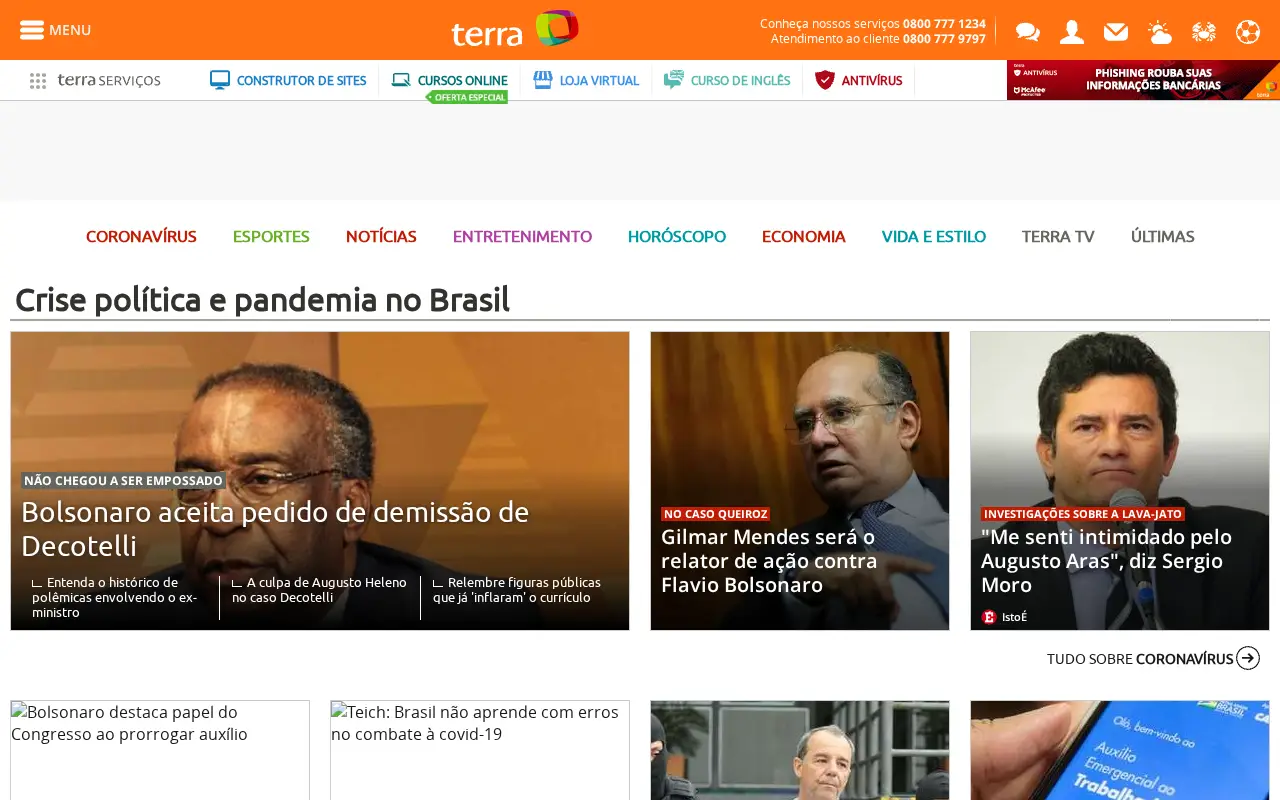 terra.com.br in 2020