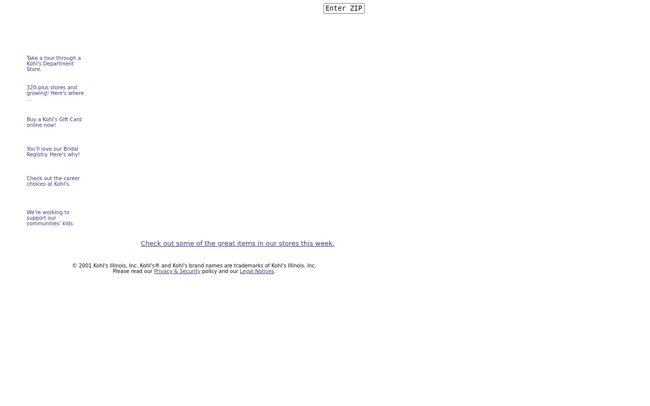 kohls.com in 2001