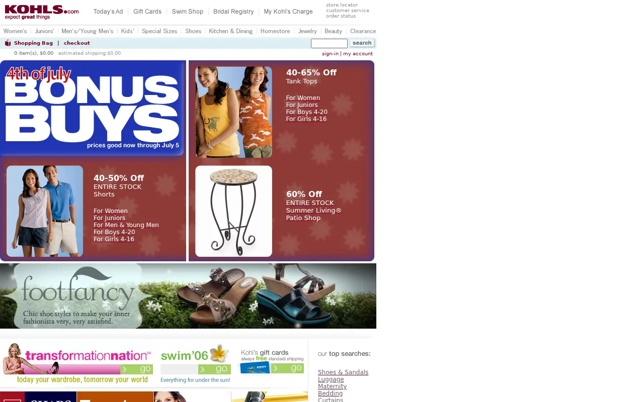 kohls.com in 2006