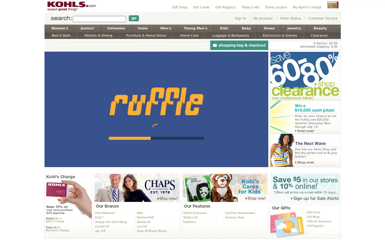 kohls.com in 2008