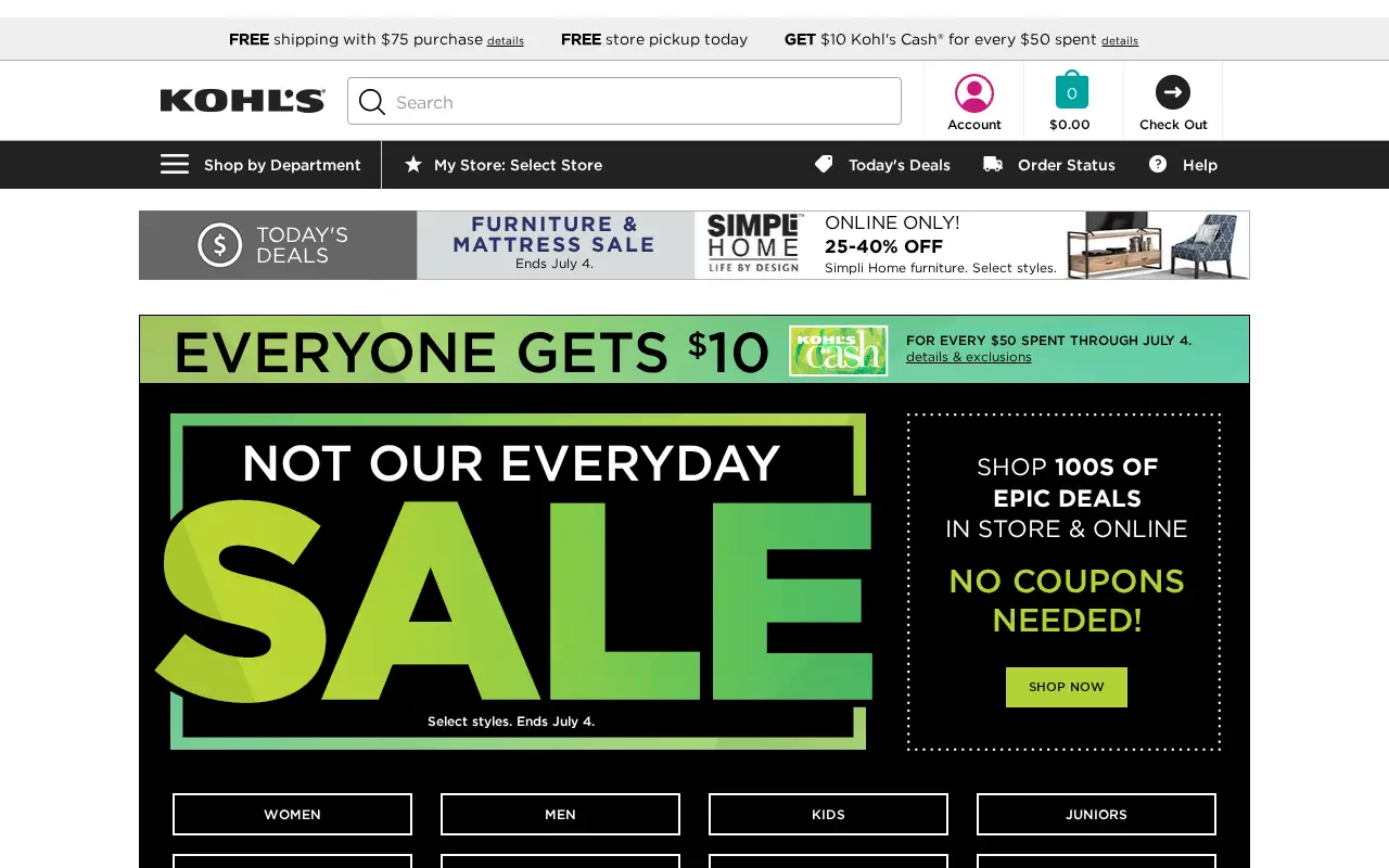 kohls.com in 2017