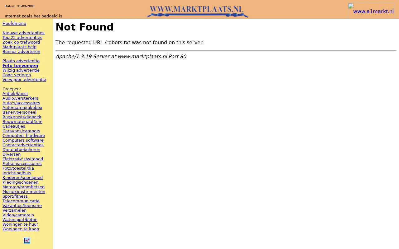 marktplaats.nl in 2001