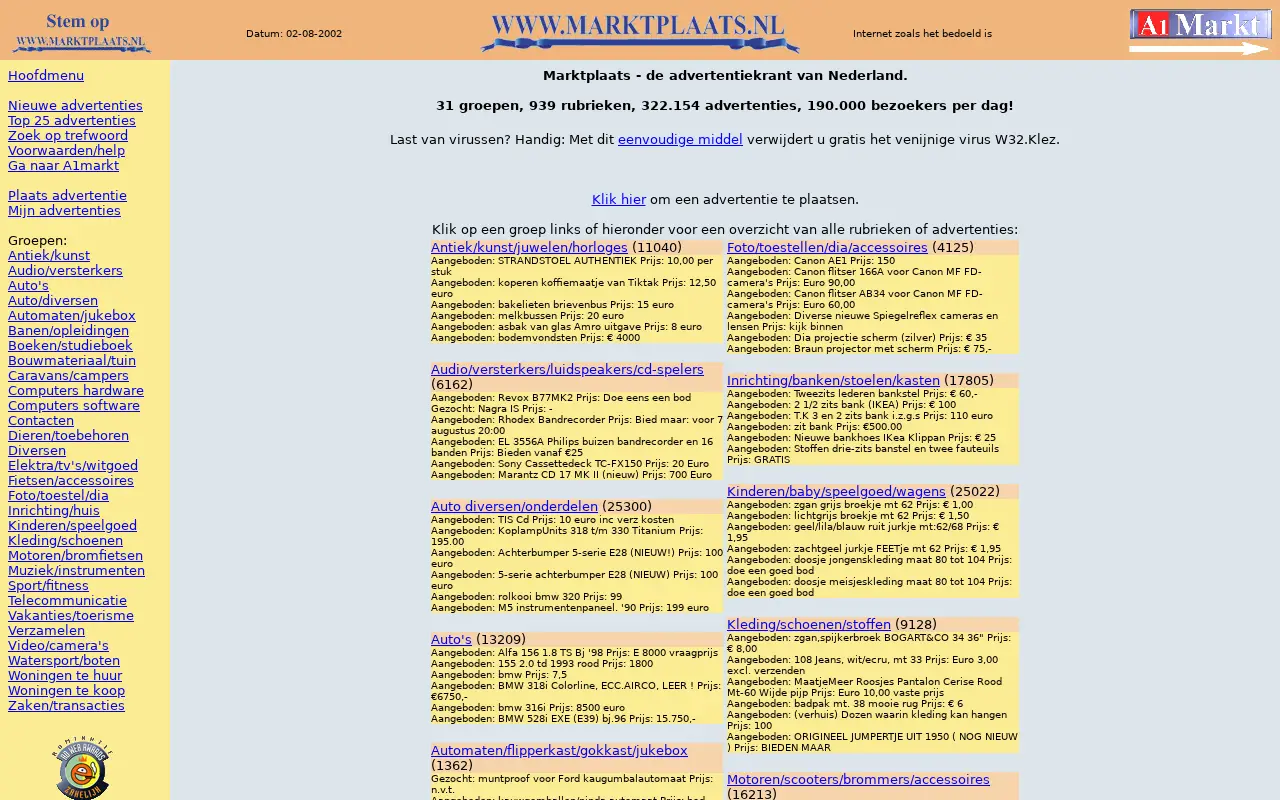 marktplaats.nl in 2002