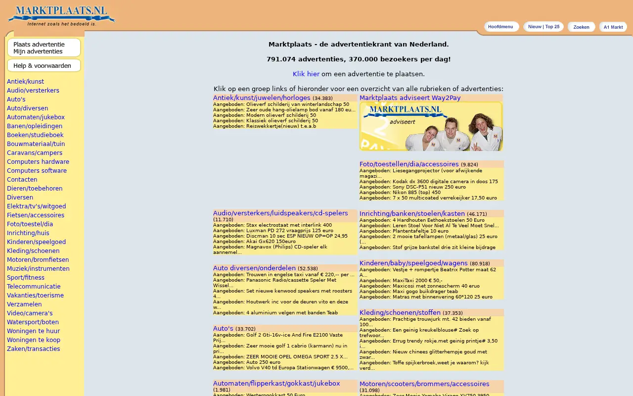 marktplaats.nl in 2003
