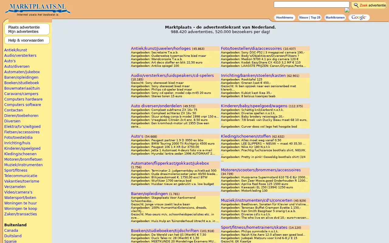 marktplaats.nl in 2004