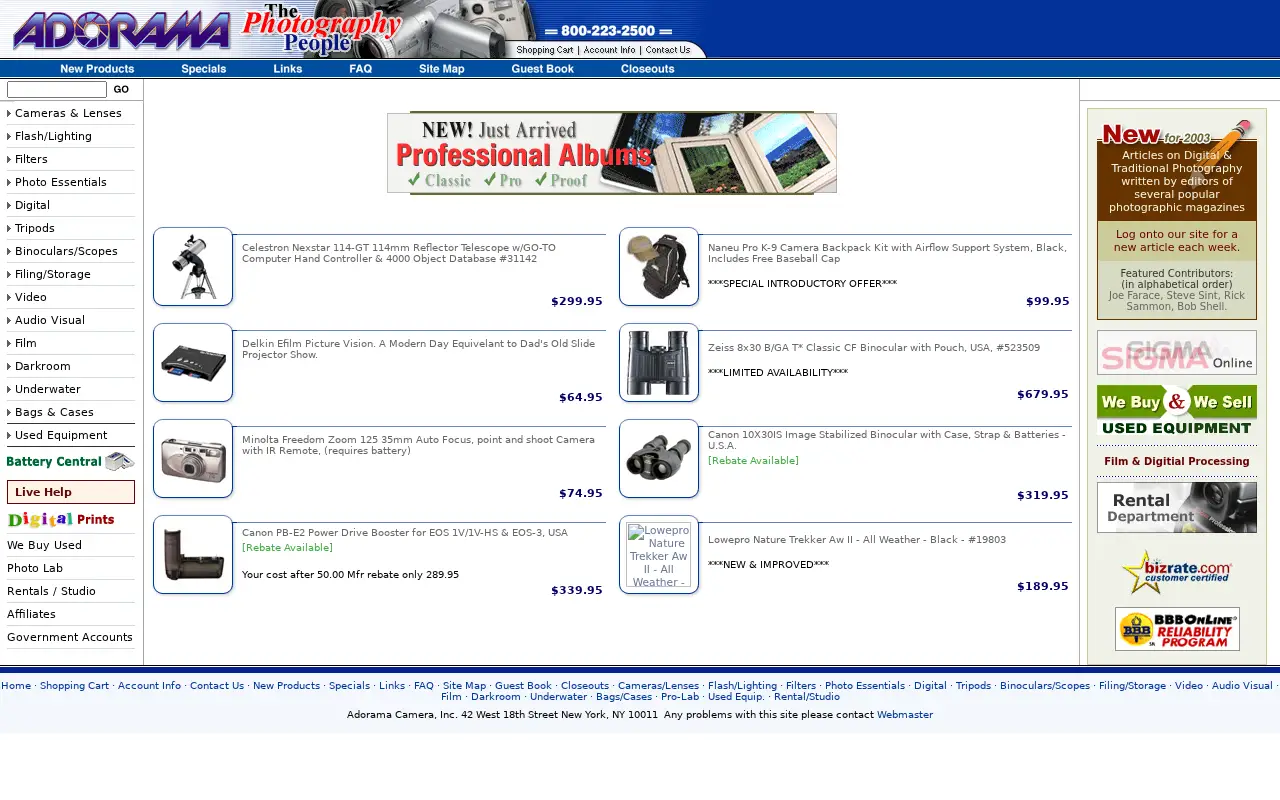 adorama.com in 2003