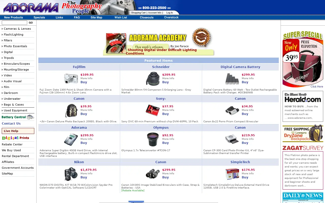 adorama.com in 2004