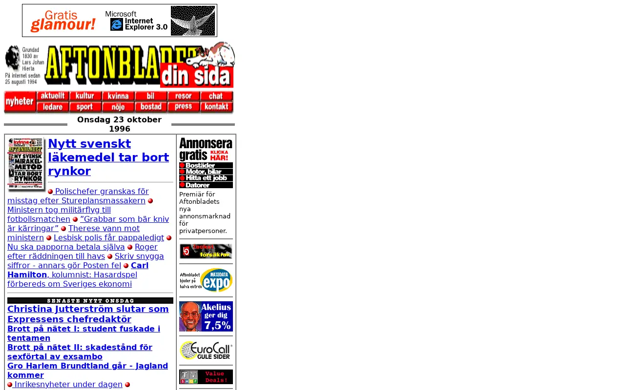 aftonbladet.se in 1996