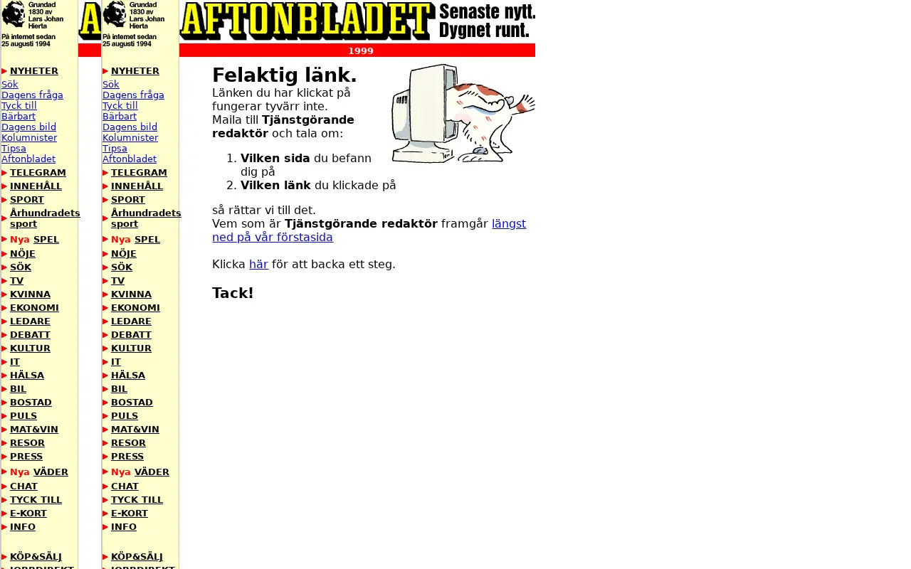 aftonbladet.se in 1999