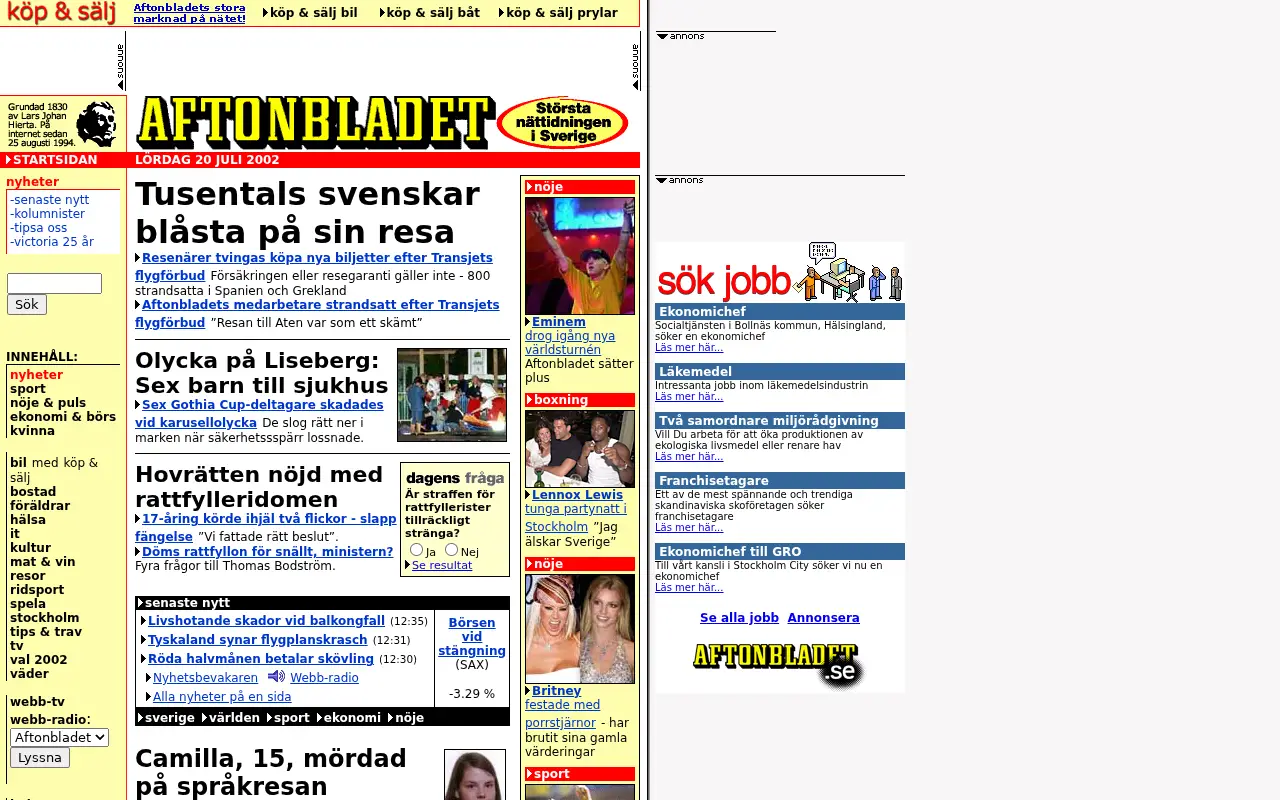 aftonbladet.se on July 20, 2002