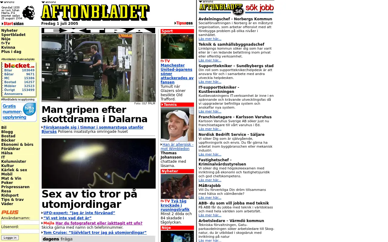 aftonbladet.se in 2005
