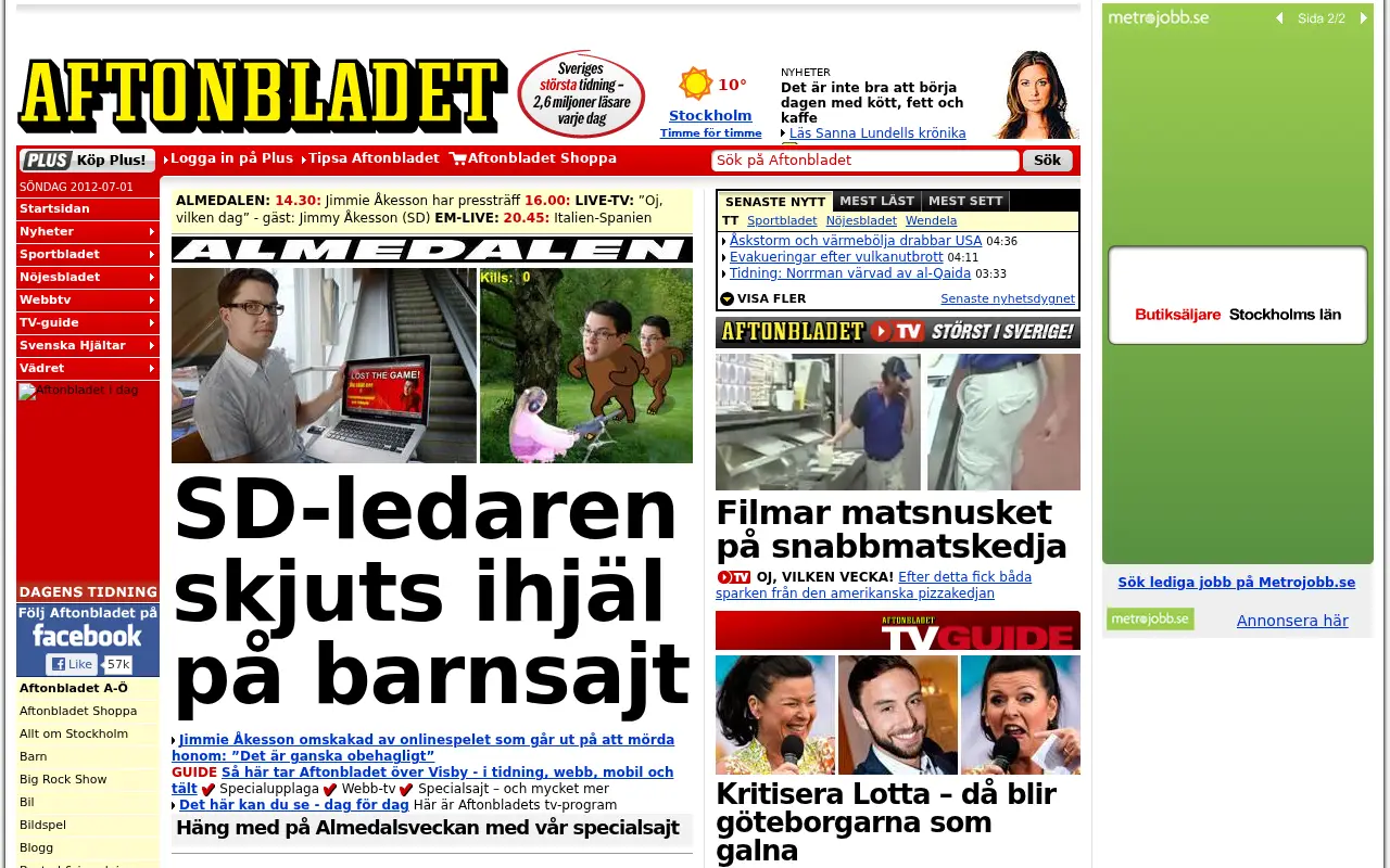aftonbladet.se on July 1, 2012