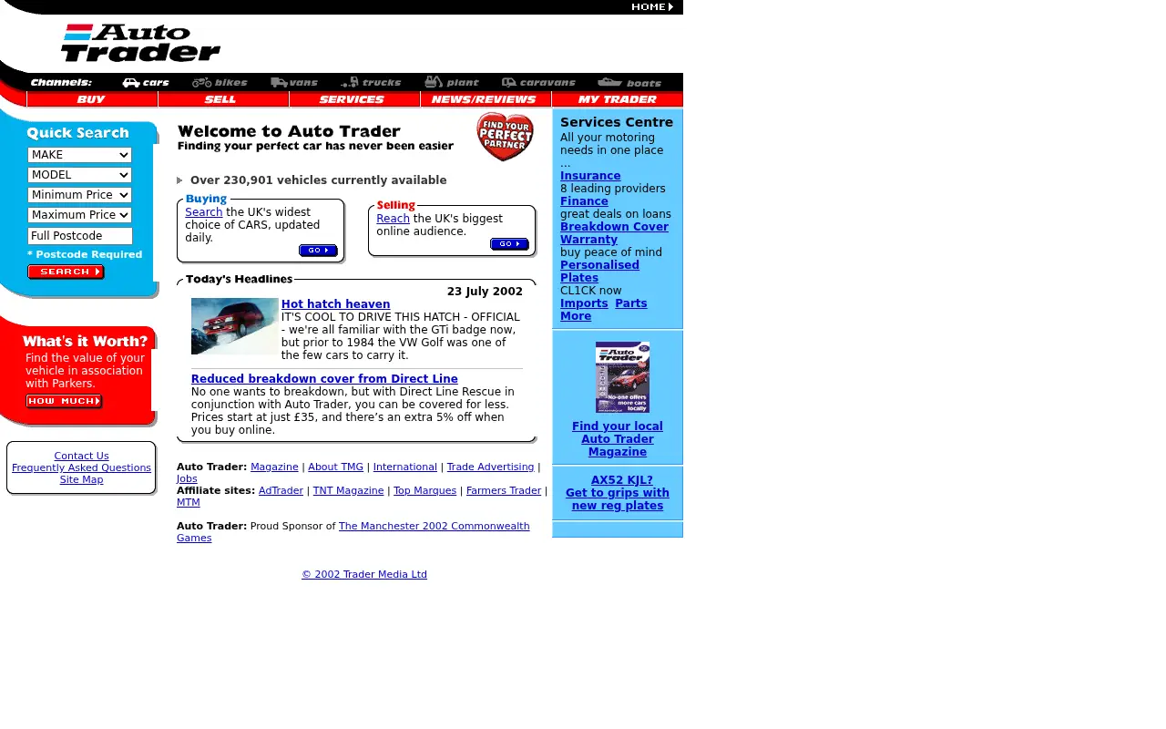 autotrader.co.uk in 2002