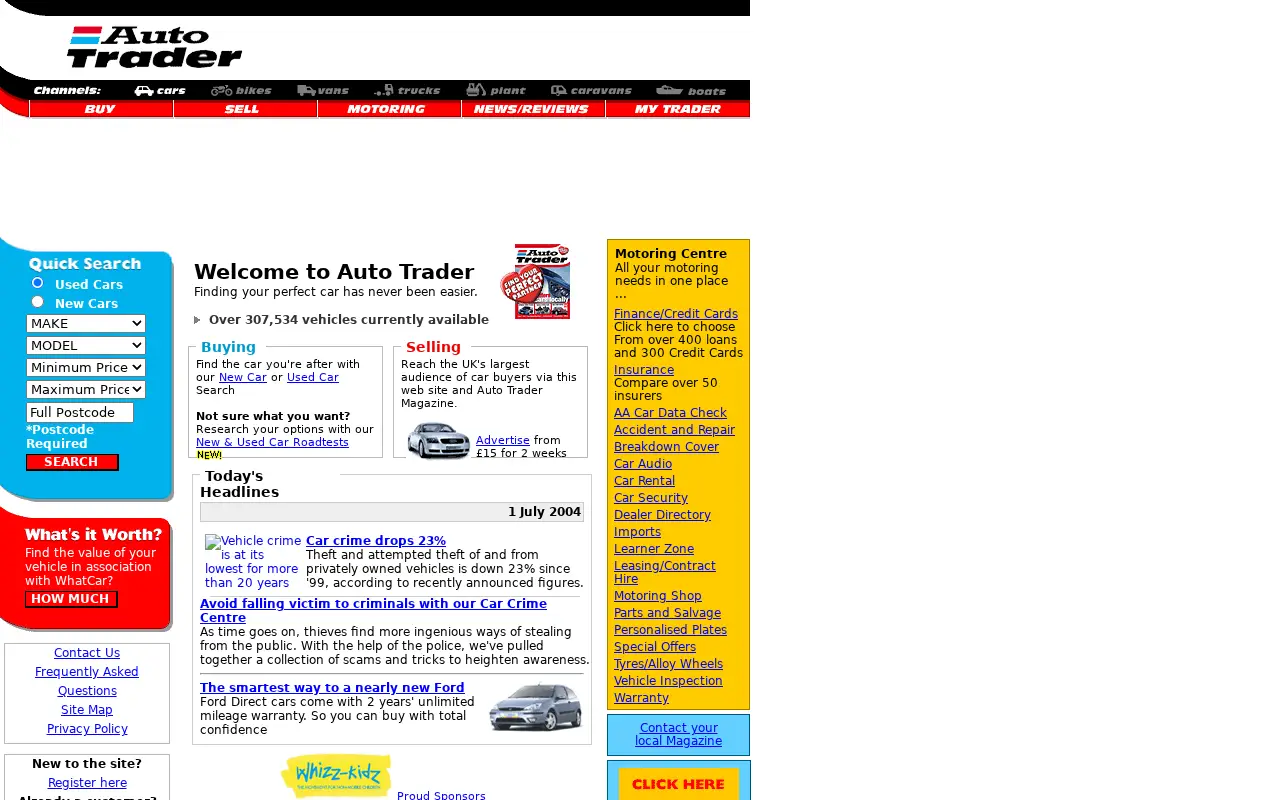 autotrader.co.uk in 2004