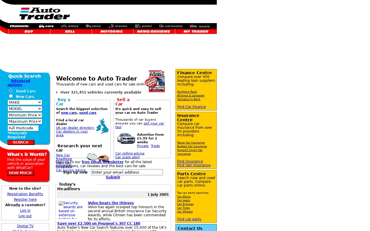 autotrader.co.uk in 2005