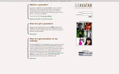 gravatar.com in 2005