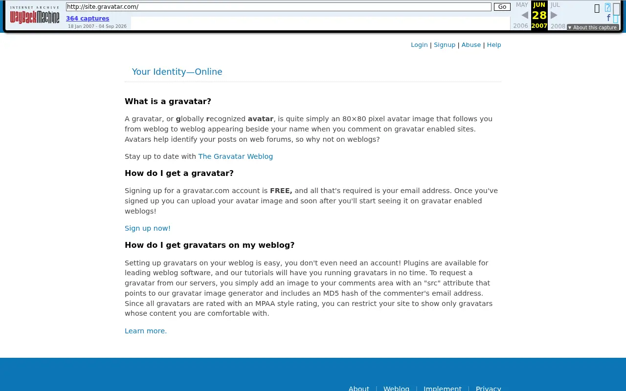 gravatar.com in 2007