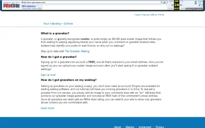 gravatar.com in 2007