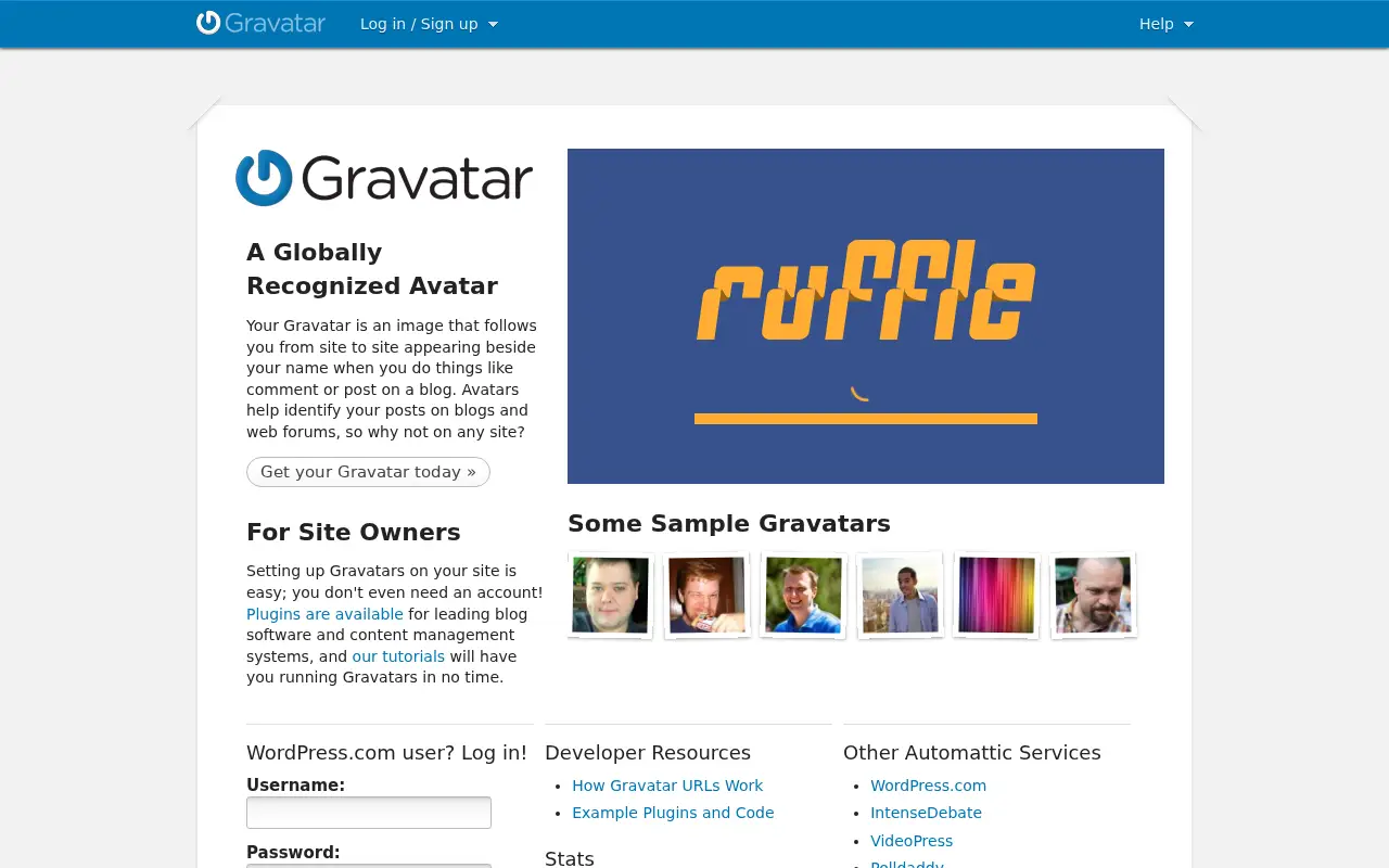 gravatar.com in 2011