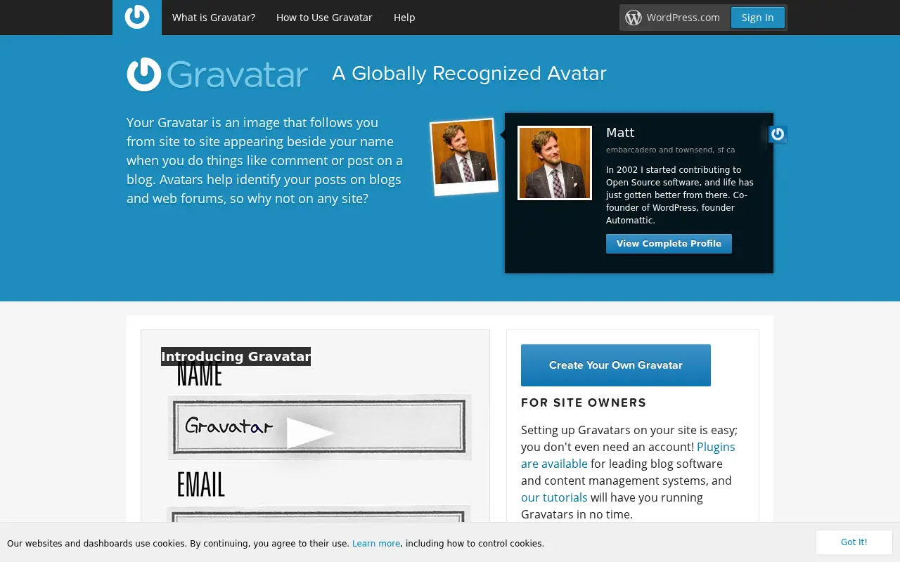 gravatar.com in 2020