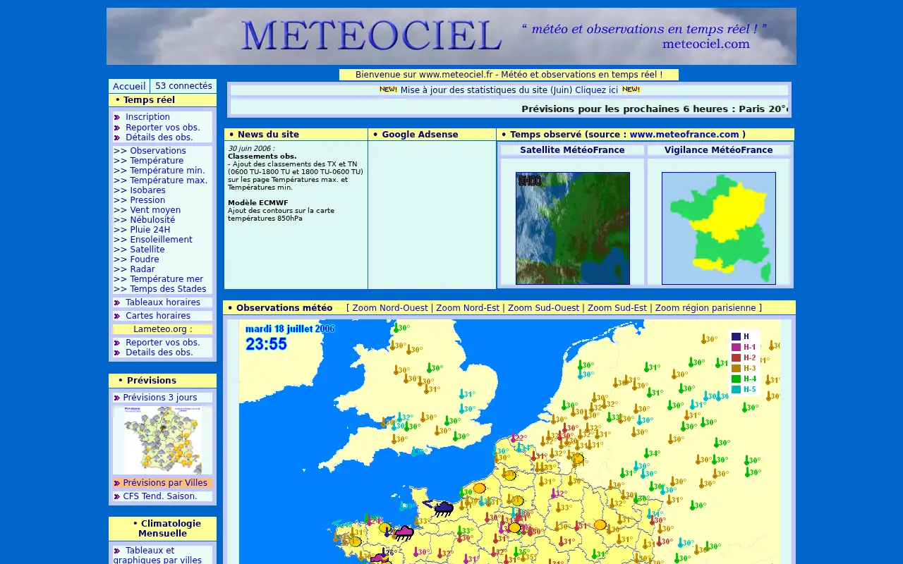 meteociel.fr in 2006