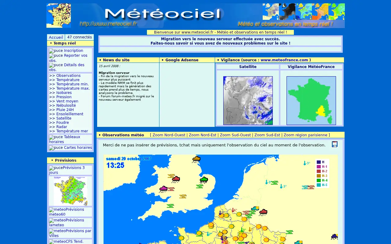 meteociel.fr in 2008