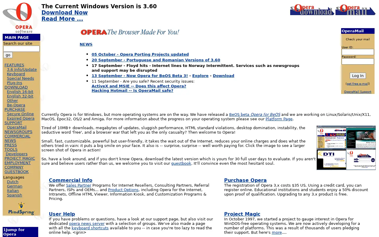 opera.com in 1999