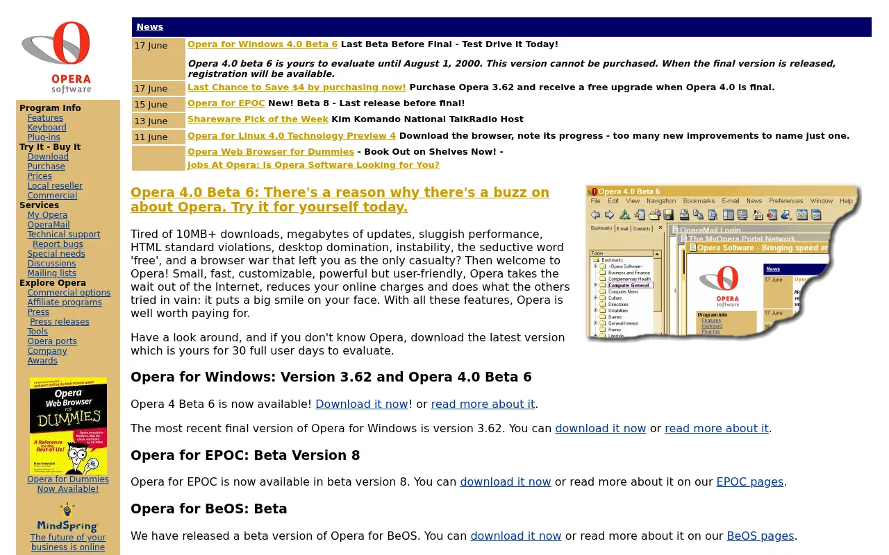 opera.com in 2000