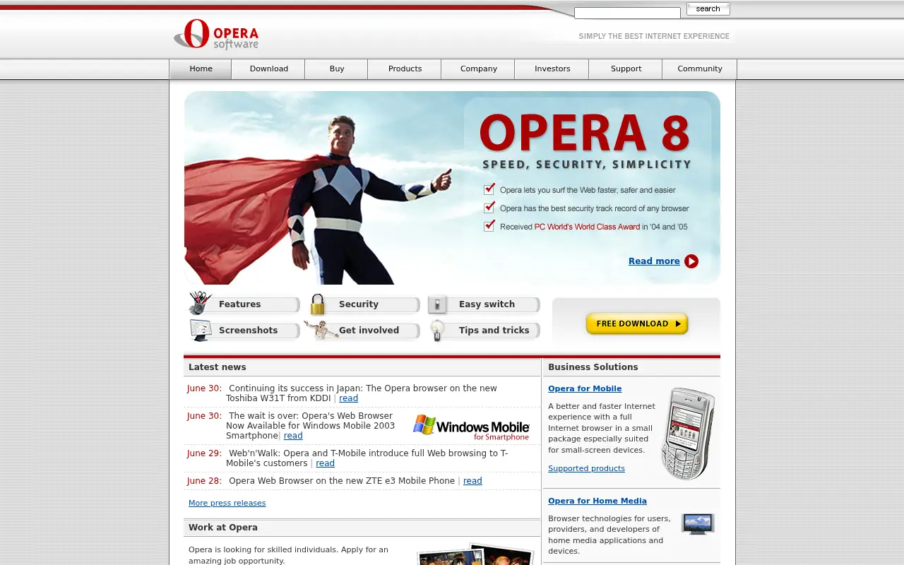 opera.com in 2005