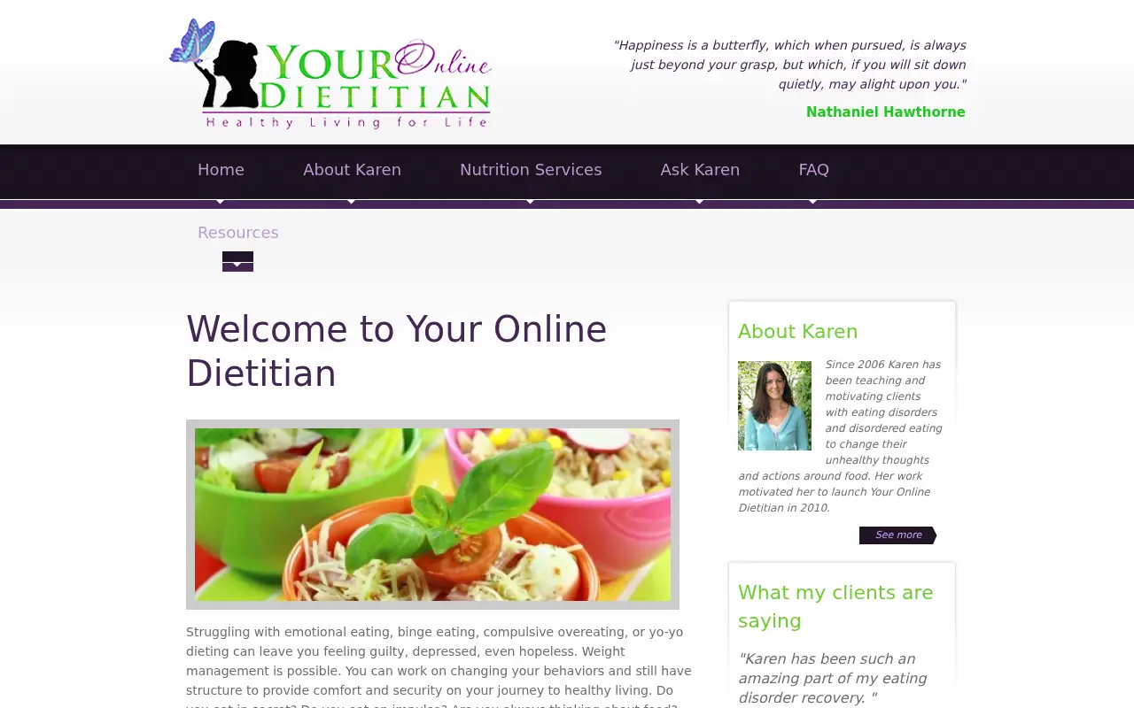 youronlinedietitian.com in 2011
