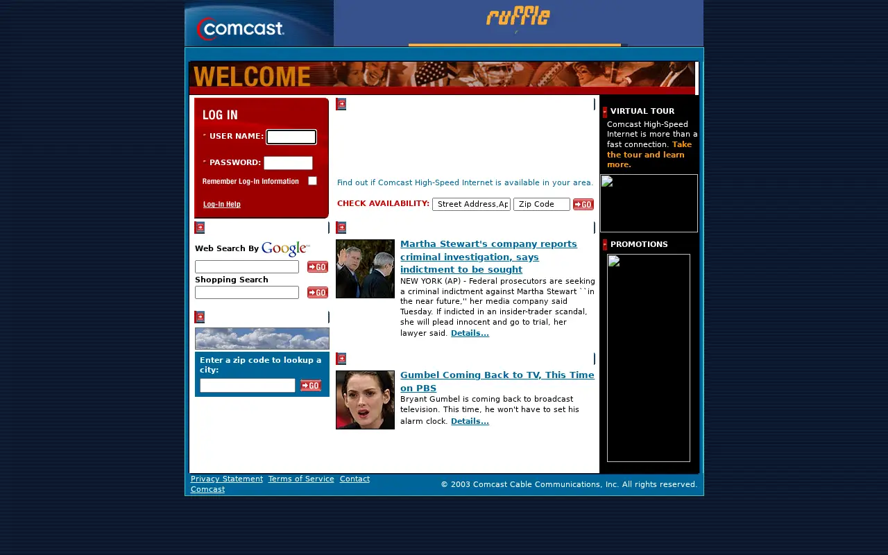 comcast.net in 2003