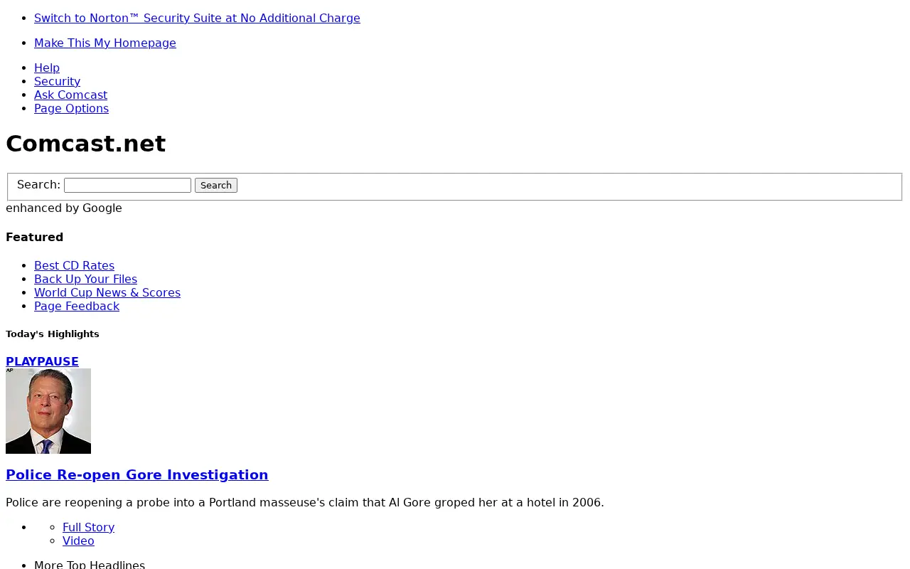 comcast.net on July 1, 2010