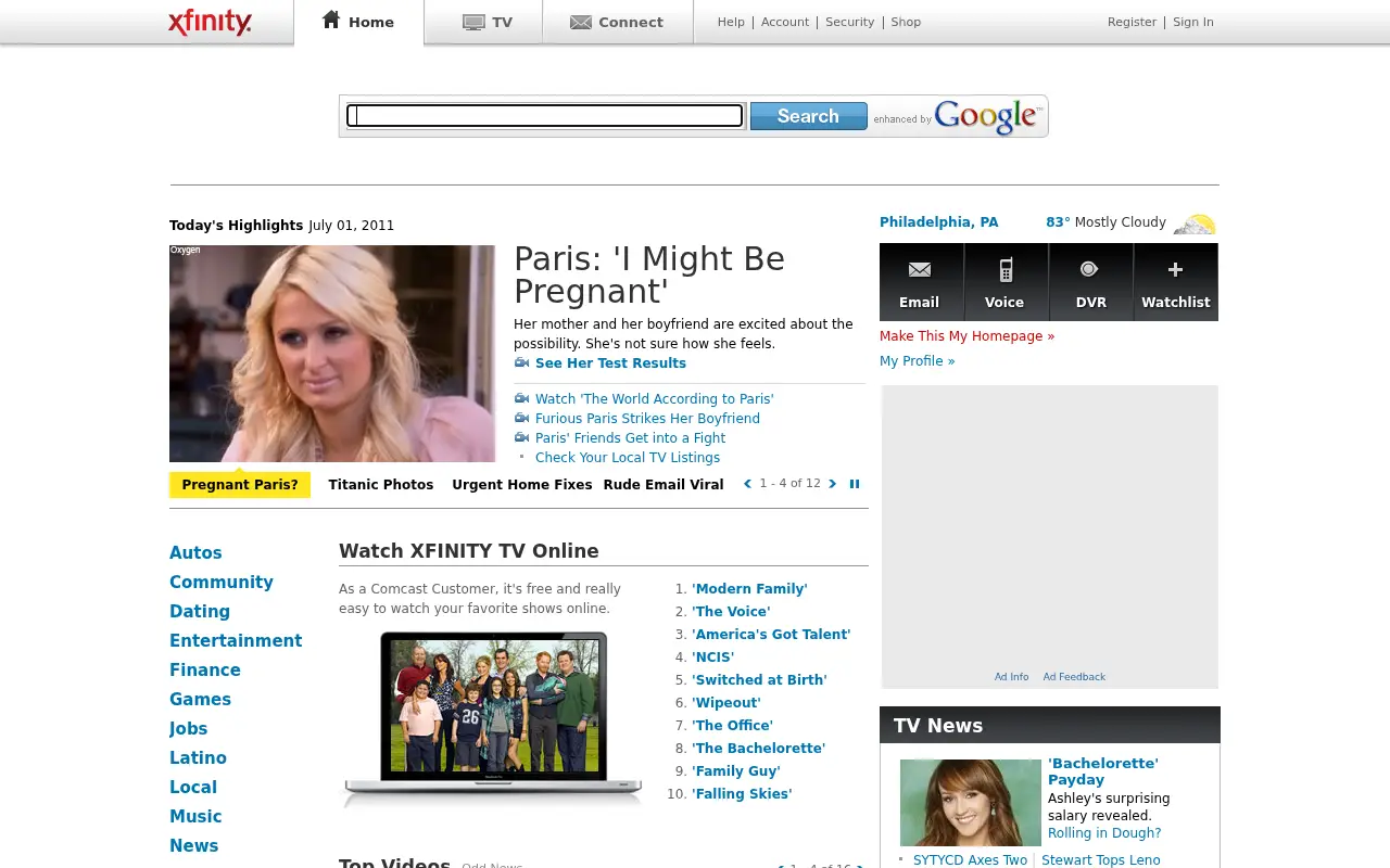 comcast.net in 2011