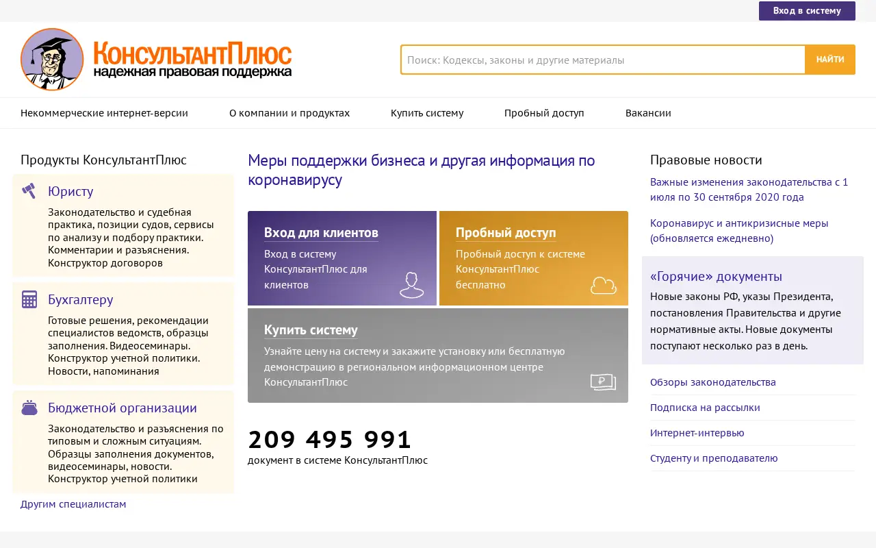 consultant.ru in 2020