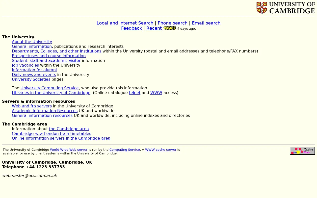 cam.ac.uk in 1999