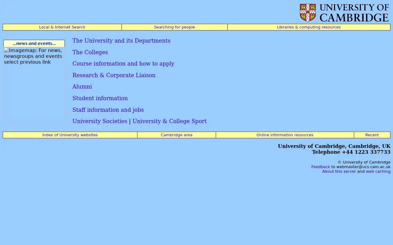 cam.ac.uk in 2001