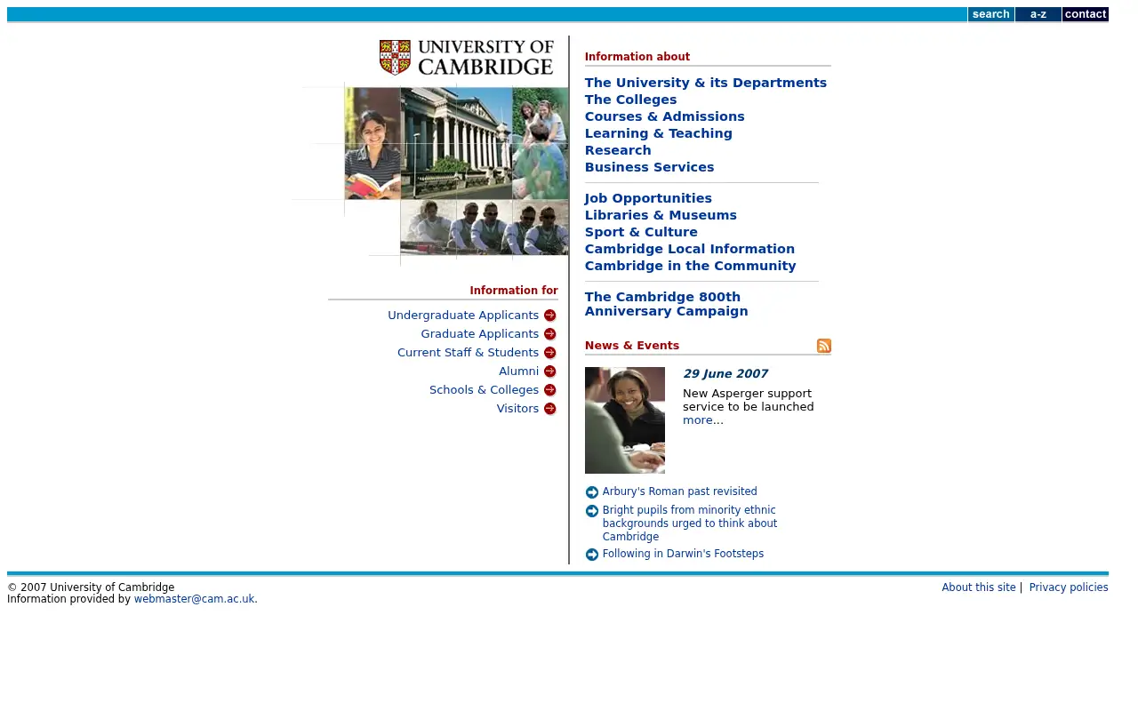 cam.ac.uk in 2007