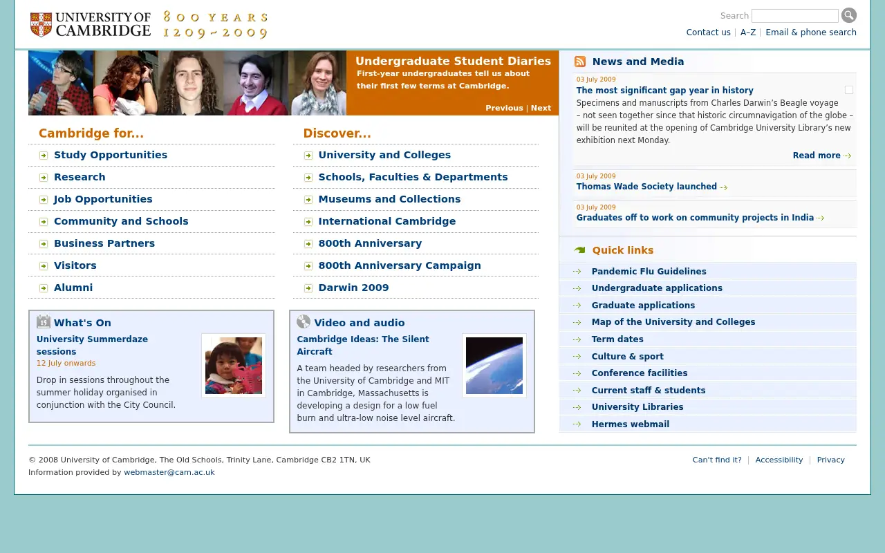cam.ac.uk in 2009