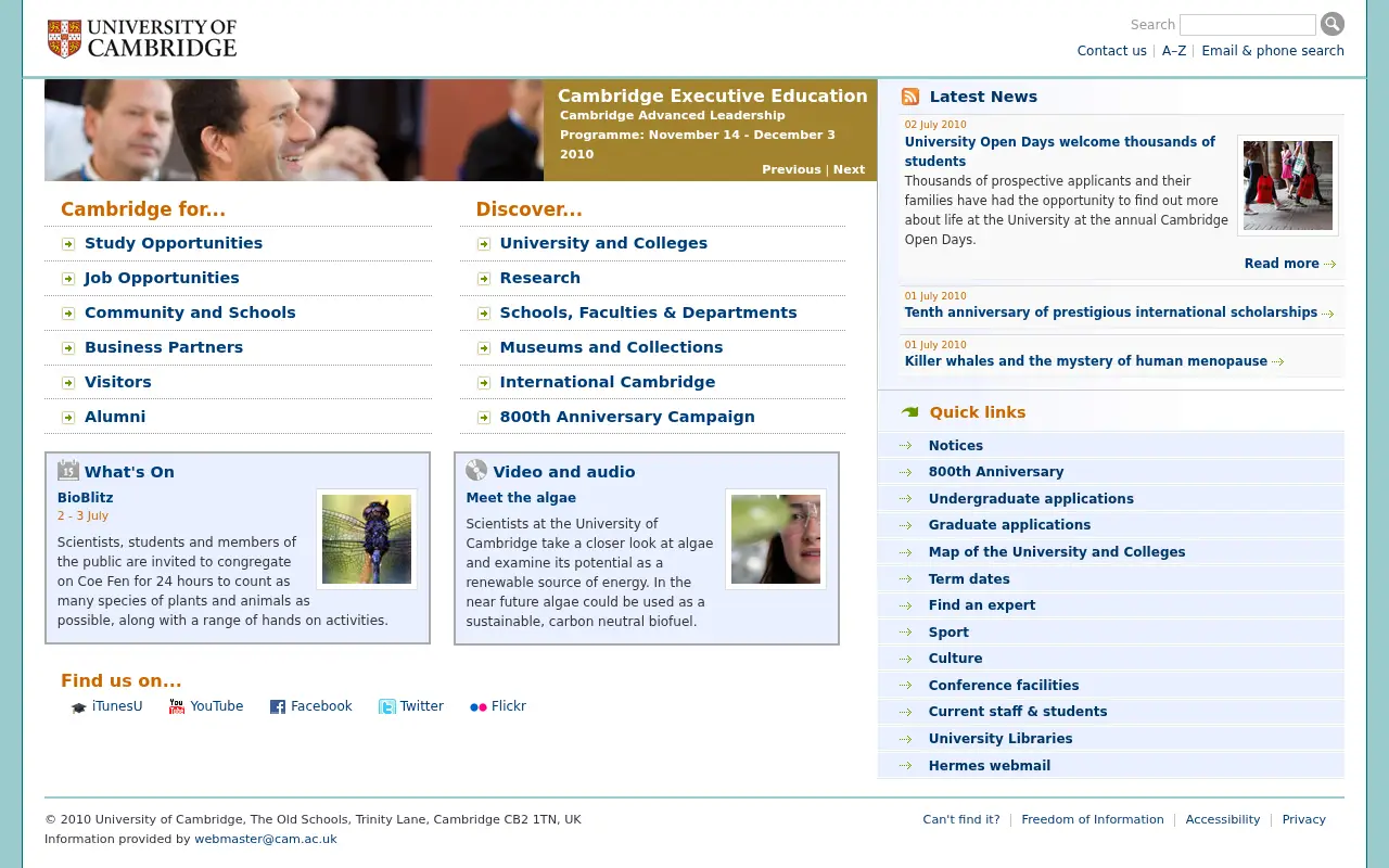 cam.ac.uk in 2010