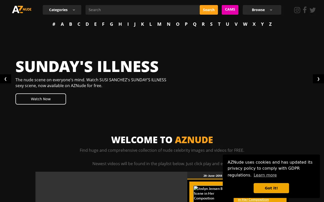 aznude.com in 2018